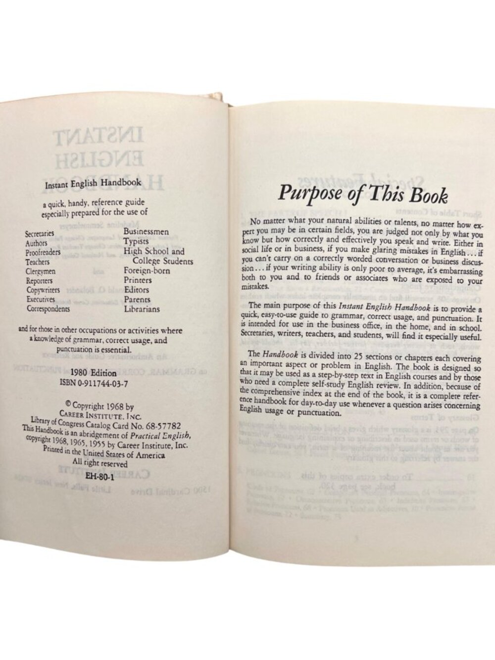 Instant English Handbook 1980 Edition Career Institute Vintage Grammar Reference - Picture 3 of 16